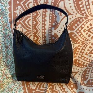 kate spade black pebbled leather shoulder bag